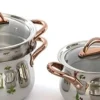 12 PCS Kitchenware Set Stainless Steel Cooking Pots And Pans Pot Set With Glass Lid