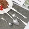 24pcs Gold/Silver Dinnerware Set Stainless Steel Tableware Knives Fork Spoon Rack Cutlery Set