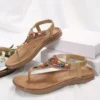 Colorful Beaded Clip Toe Bohemian Comfortable Summer Sandals