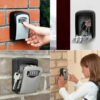 Key Safe Box 4 Digit Code Lock-Storage Key Box Outdoor Wall Mounted Security Password Key Box